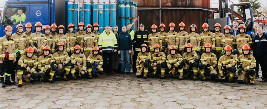 Ćwiczenia ze strażą pożarną